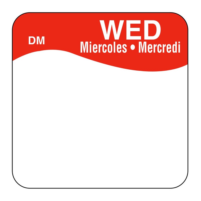 DayMark Safety Systems Day of The Week 1" Square Dissolvable Labels, Monday-Sunday, Dispenser Box Included (3,500 Labels) - Image 3